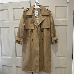 Abercrombie & Fitch Double-Breasted Tan Trench Coat